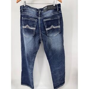 True Luck Jeans Mens 36x30 Blue Straight Leg Contrast Stitch Western Denim NWT